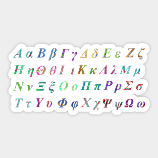 GREEK ALPHABET BLACK HORIZONTAL Sticker